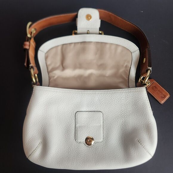 NEW Vintage Coach Hampton Soho White Cream Ivory Pebbled Leather Gold Y2K *READ* - Picture 3 of 16